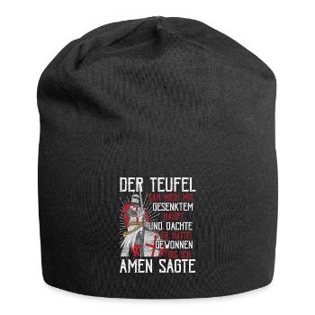 Der Teufel hat mich gesehen Tempelritter Kreuzzug - Jersey-Beanie - Schwarz - Vorne