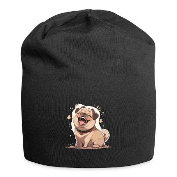 Mops Mops Hund Mops Geschenke Mops Liebhaber - Jersey-Beanie - Schwarz - Vorne