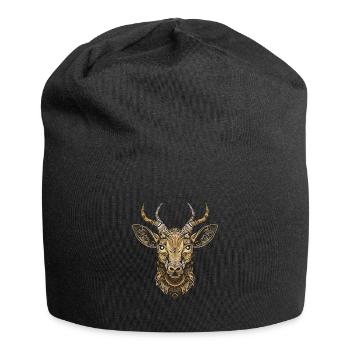 Hirsch Portrait - Jersey-Beanie - Schwarz - Vorne