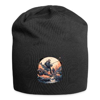 Father and son fishing - Jersey Beanie - black - Front