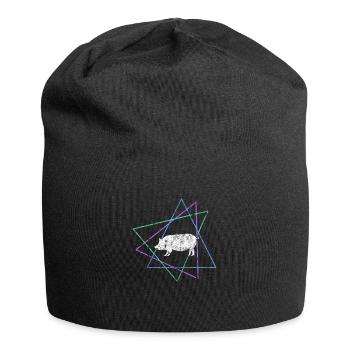 Schwein - Jersey-Beanie - Schwarz - Vorne