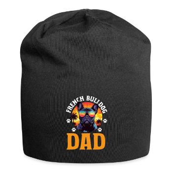 French Bulldog Frenchie Dog Breed Pet French - Jersey-Beanie - Schwarz - Vorne