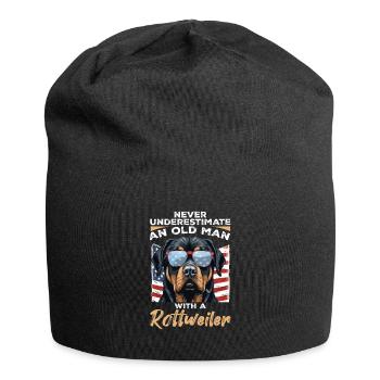 Rottweiler Rottie Dog Pet - Never Underestimate - Jersey Beanie - black - Front