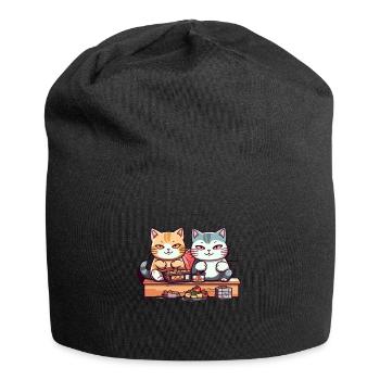 Sushi japonais avec otaku chat Neko - Bonnet en jersey - noir - Devant