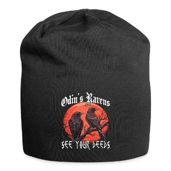 Odins Augen | Wikinger T-shirt | Odins Raben - Jersey-Beanie - Schwarz - Vorne