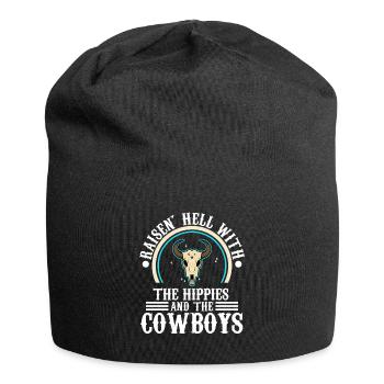 Raisin' Hell With The Hippies And The Cowboys - Jersey-Beanie - Schwarz - Vorne