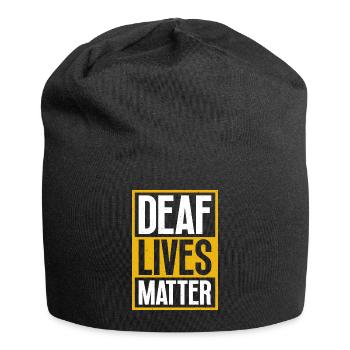 Deaf People Matters - Amerikanische - Jersey-Beanie - Schwarz - Vorne