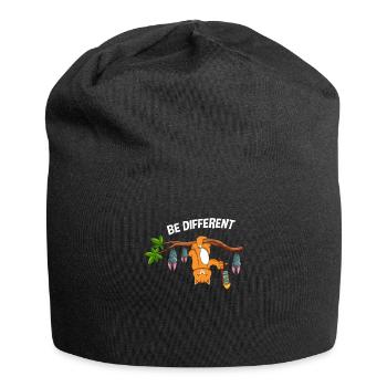 Be Different cat with bats and fireworks - Jersey Beanie - black - Front