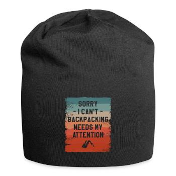 Sorry I Can't Backpacking Needs My Attention - Jersey Beanie - black - Front