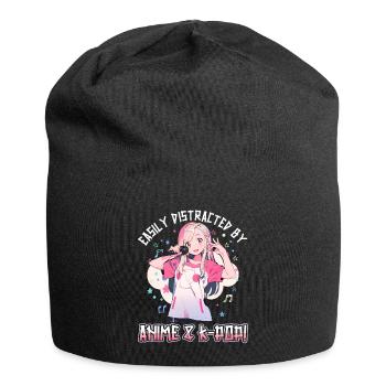 Easily distracted by Anime and K-Pop - Jersey-Beanie - Schwarz - Vorne