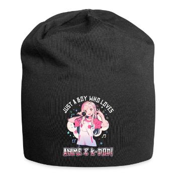 Juste un garçon qui aime l’anime et la K-Pop - Bonnet en jersey - noir - Devant