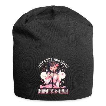 Juste un garçon qui aime l’anime et la K-Pop - Bonnet en jersey - noir - Devant