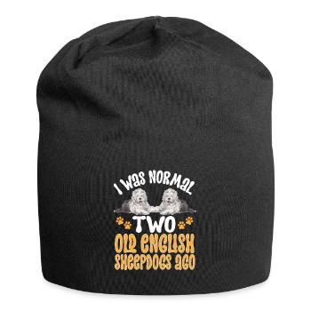 Vieux chien de berger anglais Sheepie Bobtail - Bonnet en jersey - noir - Devant