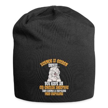 Vieux chien de berger anglais Sheepie Bobtail - Bonnet en jersey - noir - Devant