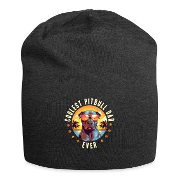 Pittie Dog Breed Pet - Le papa pitbull le plus cool de tous les temps - Bonnet en jersey - charbon - Devant