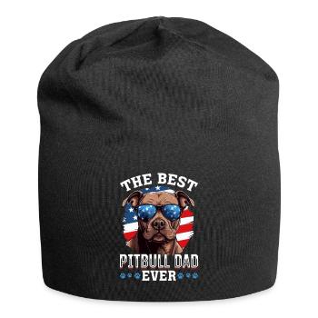 Pittie Dog Breed Pet - The Best Pitbull Dad Ever - Jersey Beanie - black - Front