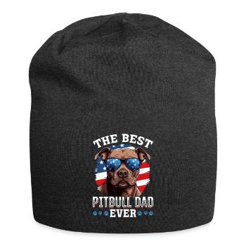 Pittie Dog Breed Pet - Le meilleur père pitbull de tous les temps - Bonnet en jersey - charbon - Devant