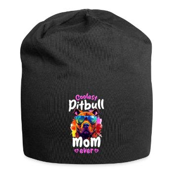 Pittie Dog Breed Pet - Coolest Pitbull Mom Ever - Jersey Beanie - black - Front