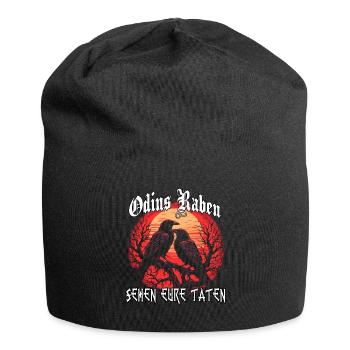 Hugin Munin T-Shirt | Wikinger Raben | Odins Raben - Jersey-Beanie - Schwarz - Vorne
