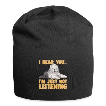 Vieux chien de berger anglais Sheepie Bobtail - Bonnet en jersey - noir - Devant