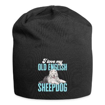 Vieux chien de berger anglais Sheepie Bobtail - Bonnet en jersey - noir - Devant