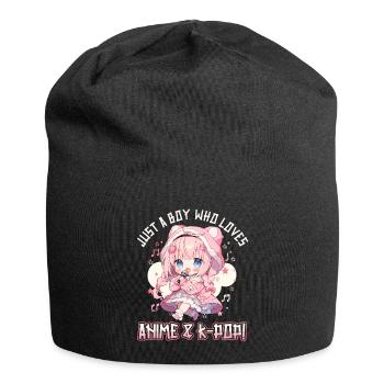 Juste un garçon qui aime l’anime et la K-Pop - Bonnet en jersey - noir - Devant