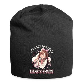 Juste un garçon qui aime l’anime et la K-Pop - Bonnet en jersey - noir - Devant