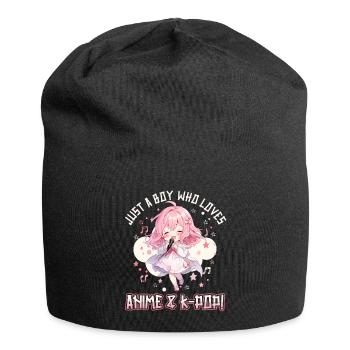Juste un garçon qui aime l’anime et la K-Pop - Bonnet en jersey - noir - Devant