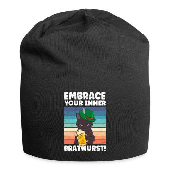 Allemagne Fan de bière Montrez votre saucisse intérieure - Bonnet en jersey - noir - Devant