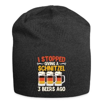 German Beer Stopped Giving a Schnitzel 3 Beers - Jersey Beanie - charcoal grey - Front