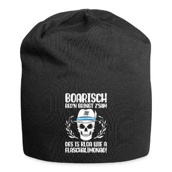 Boarisch Red'n brings z'Bavarian speaking - Jersey Beanie - black - Front