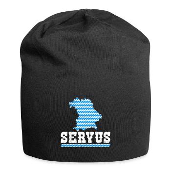 Bayerisch Servus Freistaat Bayern Blau Weiß - Jersey Beanie - black - Front