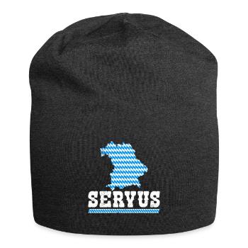 Bayerisch Servus Freistaat Bayern Blau Weiß - Jersey Beanie - charcoal grey - Front