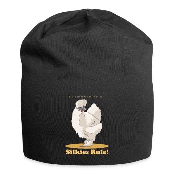 Silk Chicken Silk Chickens Silkie Chickens Gift - Jersey Beanie - black - Front