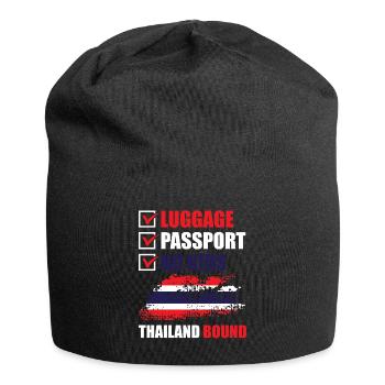 Luggage Passport No Kids Thailand Bound - Jersey Beanie - black - Front