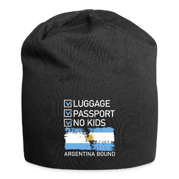 Luggage Passport No Kids Argentina Bound - Jersey Beanie - black - Front