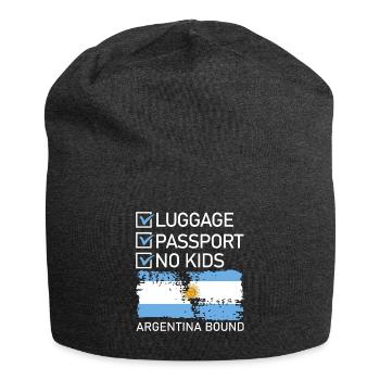 Luggage Passport No Kids Argentina Bound - Jersey Beanie - charcoal grey - Front
