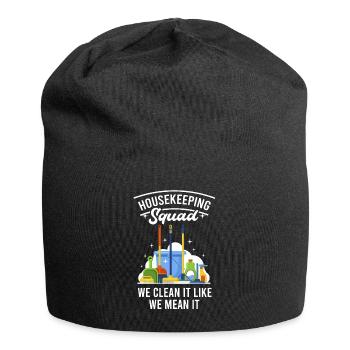 Housekeeping Squad We Clean It Like We Mean It - Jersey Beanie - black - Front