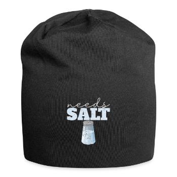 Braucht Salz Lustig Kochen Chefkoch Kulinarische - Jersey-Beanie - Schwarz - Vorne