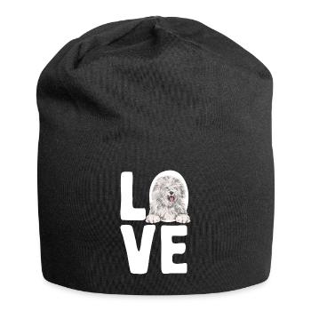 Vieux chien de berger anglais Sheepie Bobtail - Bonnet en jersey - noir - Devant