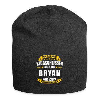 Name Bryan Vorname Klugscheisser Namenstag - Jersey-Beanie - Anthrazit - Vorne