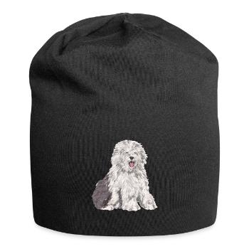 Vieux chien de berger anglais Sheepie Bobtail - Bonnet en jersey - noir - Devant