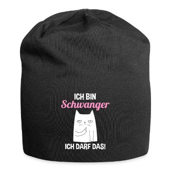 Schwangerschaft Katze Ich Bin Schwanger Ich Darf D - Jersey-Beanie - Schwarz - Vorne