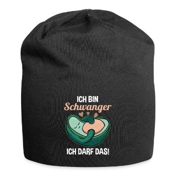 Schwangerschaft Avocado Ich Bin Schwanger Ich Darf - Jersey-Beanie - Schwarz - Vorne