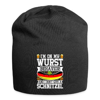Allemagne Sur mon comportement Wurst Bretzels Fan de bière - Bonnet en jersey - noir - Devant