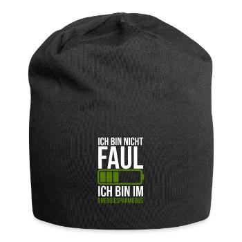 Lustiger Spruch Faulheit - Energiesparmodus - Jersey-Beanie - Schwarz - Vorne