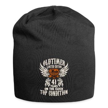 parody birthday motive 41 years oldtimer rocker - Jersey-Beanie - Schwarz - Vorne