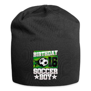 16th birthday Boy Soccer 16 Years Old Gifts - Jersey-Beanie - Schwarz - Vorne