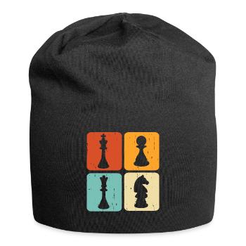 Schach - Jersey-Beanie - Schwarz - Vorne