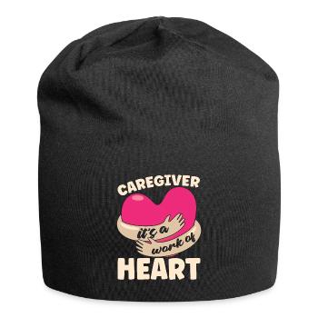 Caregiving Caregiver It's A Work Of Caretaker - Jersey Beanie - black - Front
